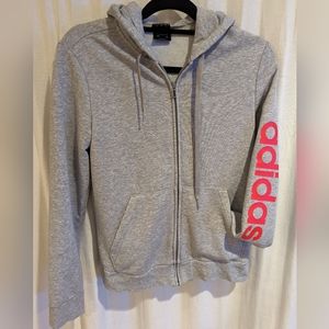 Adidas grey zip up hoodie